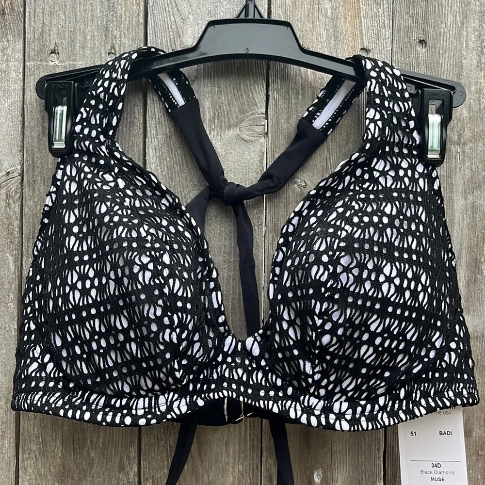 Sunsets California Black Diamond Muse Bikini Top,Size 34D,NWT - Picture 5 of 12
